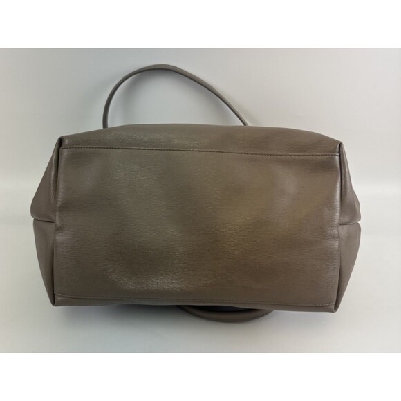 Longchamp Le Pliage City Tote Bag Taupe Leather Coated Canvas Zip Large Flap - Picture 9 of 16